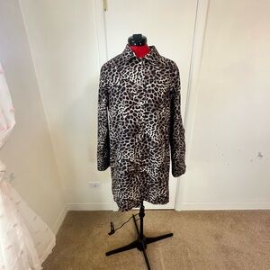 Spiritual Gangster Leopard Print Trench Coat Size M